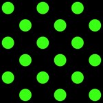 Polka Dots - Neon Green on Black