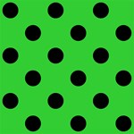 Polka Dots - Black on Lime Green