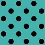 Polka Dots - Black on Verdigris