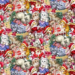 pattern kitten christmas