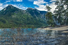 beach at los alerces national park chubut province argentina