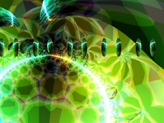 dawn of time abstract lime gold emerge