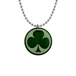 Leather-Look Irish Clover 1  Button Necklace