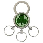 Leather-Look Irish Clover 3-Ring Key Chain