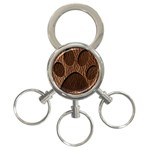 Leather-Look Paw 3-Ring Key Chain