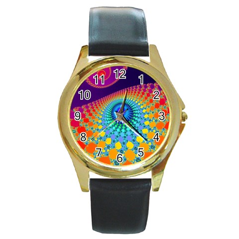 Mand0114 Round Gold Metal Watch from ArtsNow.com Front