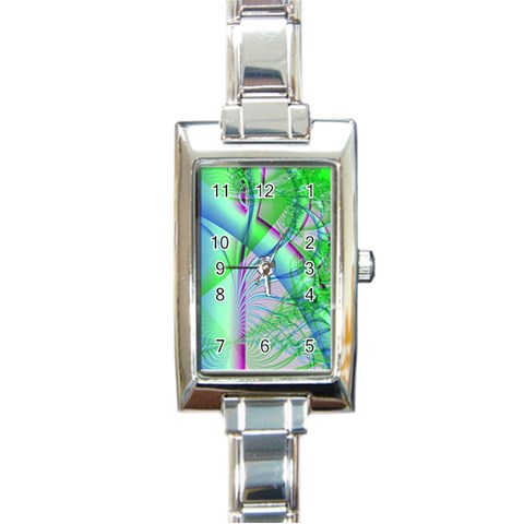 Fractal34 Rectangular Italian Charm Watch from ArtsNow.com Front