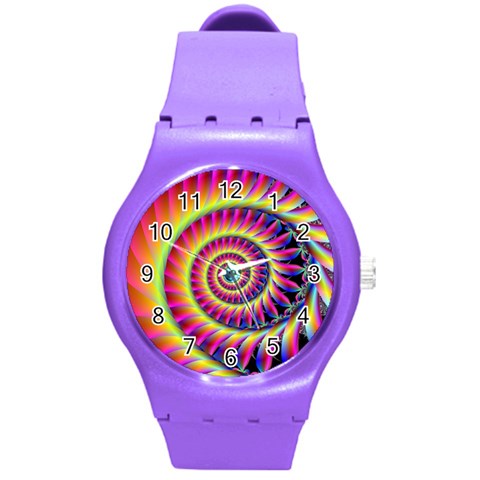 Fractal34 Round Plastic Sport Watch Medium from ArtsNow.com Front