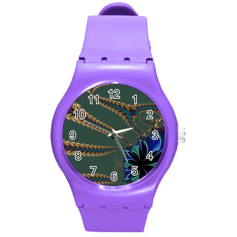 Fractal34 Round Plastic Sport Watch Medium from ArtsNow.com Front