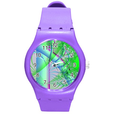 Fractal34 Round Plastic Sport Watch Medium from ArtsNow.com Front