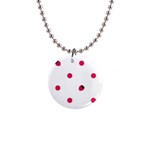 Strawberry Dots Pink 1  Button Necklace