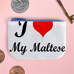 I Love My Maltese Coin Change Purse from ArtsNow.com Front