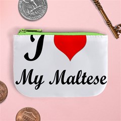 I Love My Maltese Coin Change Purse from ArtsNow.com Front