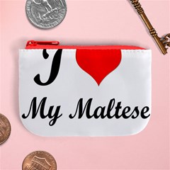 I Love My Maltese Coin Change Purse from ArtsNow.com Front