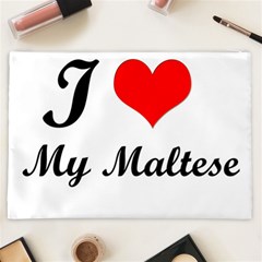 I Love My Maltese Cosmetic Bag (XXL) from ArtsNow.com Back