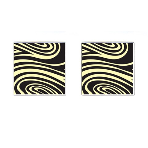 Yellow Zebra Cufflinks (Square) from ArtsNow.com Front(Pair)