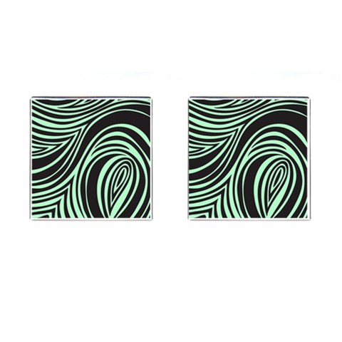 Green Zebra Cufflinks (Square) from ArtsNow.com Front(Pair)