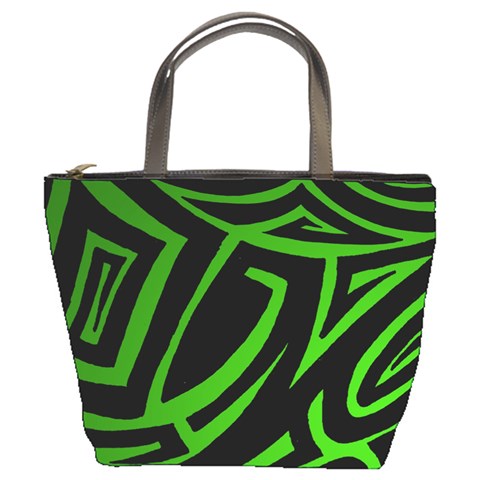 13 Green Tattoo Bucket Bag from ArtsNow.com Front