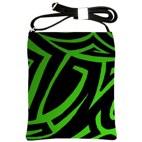 13 Green Tattoo Shoulder Sling Bag from ArtsNow.com Front