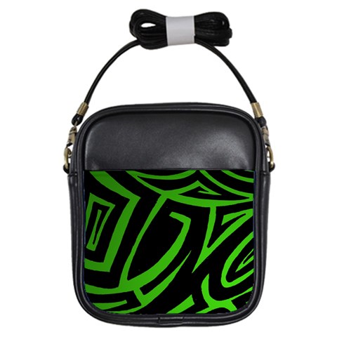 13 Green Tattoo Girls Sling Bag from ArtsNow.com Front