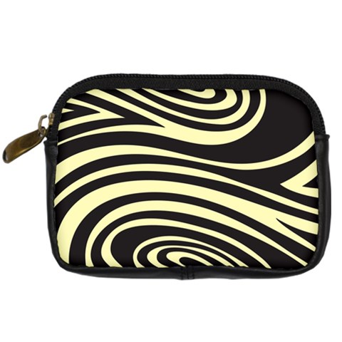 Yellow Zebra Digital Camera Leather Case from ArtsNow.com Front