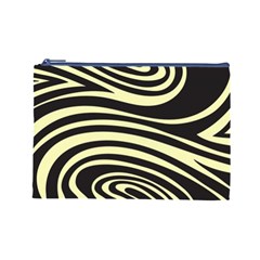 Yellow Zebra Cosmetic Bag (Large) from ArtsNow.com Front