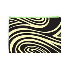 Yellow Zebra Cosmetic Bag (Large) from ArtsNow.com Back