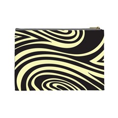 Yellow Zebra Cosmetic Bag (Large) from ArtsNow.com Back