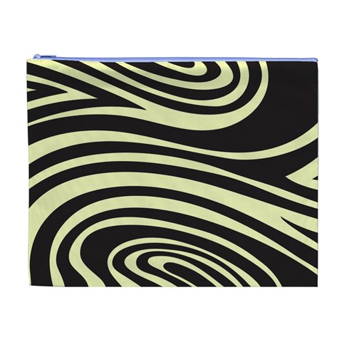 Yellow Zebra Cosmetic Bag (XL) from ArtsNow.com Front