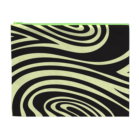 Yellow Zebra Cosmetic Bag (XL) from ArtsNow.com Front