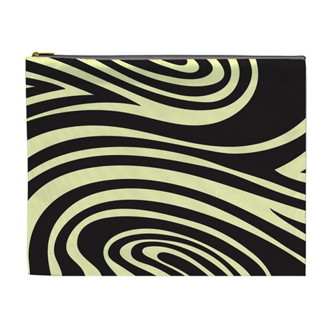 Yellow Zebra Cosmetic Bag (XL) from ArtsNow.com Front