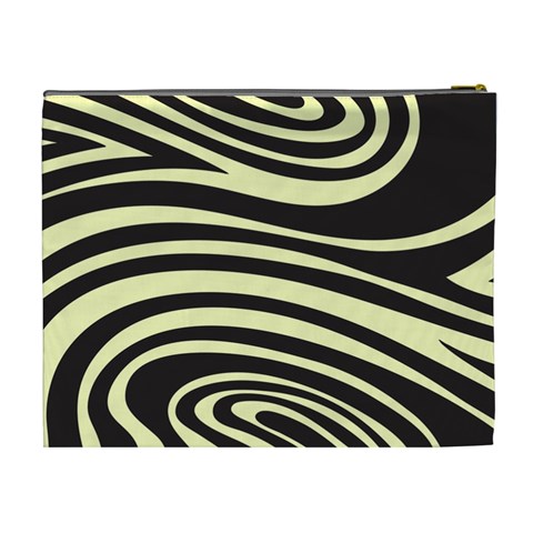 Yellow Zebra Cosmetic Bag (XL) from ArtsNow.com Back