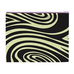 Yellow Zebra Cosmetic Bag (XL) from ArtsNow.com Back