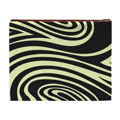 Yellow Zebra Cosmetic Bag (XL) from ArtsNow.com Back