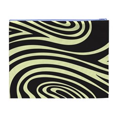 Yellow Zebra Cosmetic Bag (XL) from ArtsNow.com Back