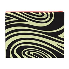 Yellow Zebra Cosmetic Bag (XL) from ArtsNow.com Back