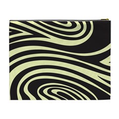 Yellow Zebra Cosmetic Bag (XL) from ArtsNow.com Back