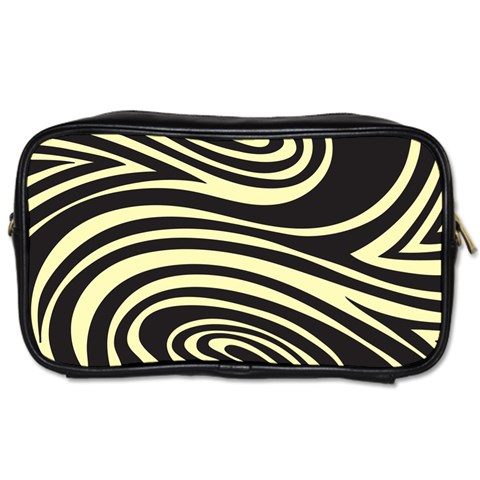 Yellow Zebra Toiletries Bag (One Side) from ArtsNow.com Front