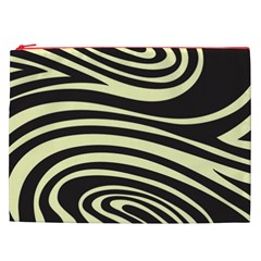 Yellow Zebra Cosmetic Bag (XXL) from ArtsNow.com Front