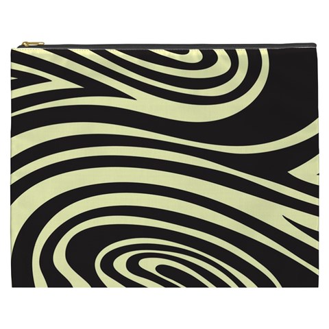 Yellow Zebra Cosmetic Bag (XXXL) from ArtsNow.com Front