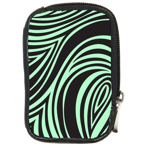 Green Zebra Compact Camera Leather Case from ArtsNow.com Front