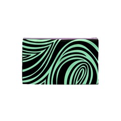 Green Zebra Cosmetic Bag (Small) from ArtsNow.com Back