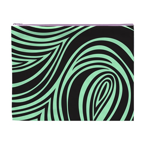 Green Zebra Cosmetic Bag (XL) from ArtsNow.com Front