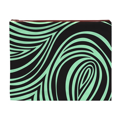 Green Zebra Cosmetic Bag (XL) from ArtsNow.com Front