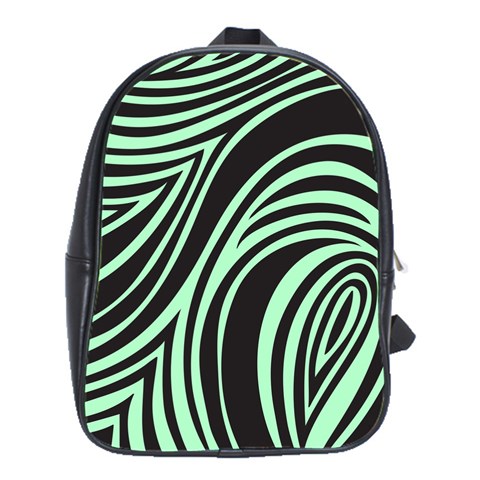 Green Zebra School Bag (Large) from ArtsNow.com Front