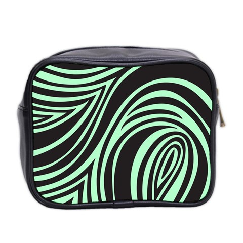 Green Zebra Mini Toiletries Bag (Two Sides) from ArtsNow.com Back