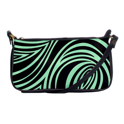 Green Zebra Shoulder Clutch Bag from ArtsNow.com Front