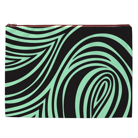 Green Zebra Cosmetic Bag (XXL) from ArtsNow.com Front