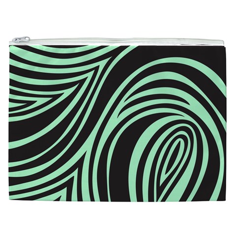 Green Zebra Cosmetic Bag (XXL) from ArtsNow.com Front