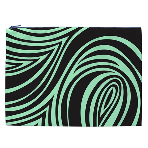 Green Zebra Cosmetic Bag (XXL) from ArtsNow.com Front